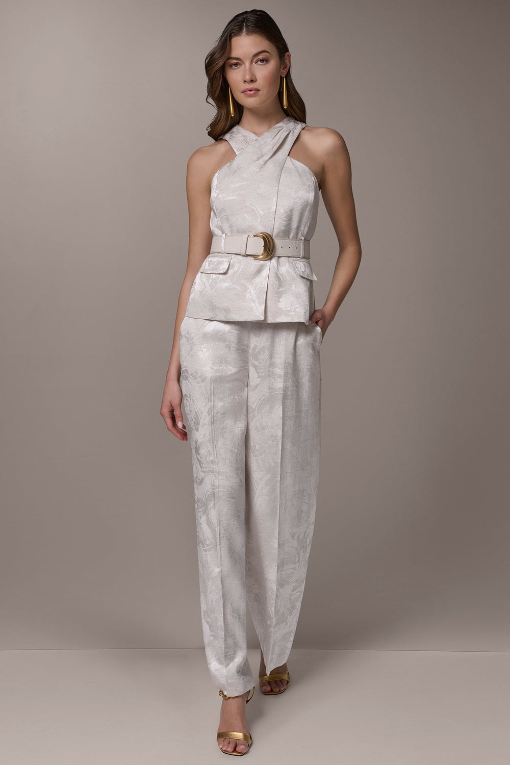 Donna Karan | CROPPED CROSSOVER SUIT VEST