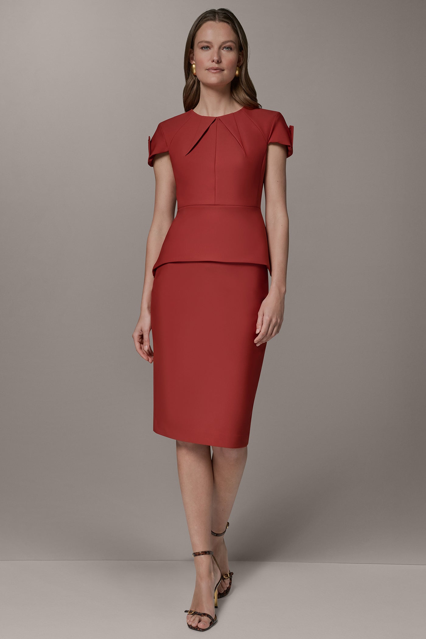 Donna Karan | SHORT SLEEVE PEPLUM TOP