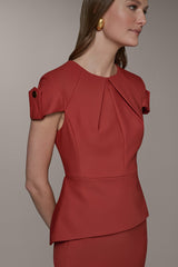Donna Karan | SHORT SLEEVE PEPLUM TOP