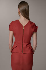 Donna Karan | SHORT SLEEVE PEPLUM TOP
