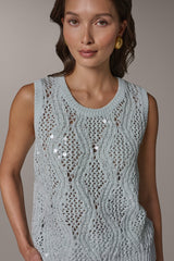Donna Karan | SEQUIN OPEN-STITCH SHELL