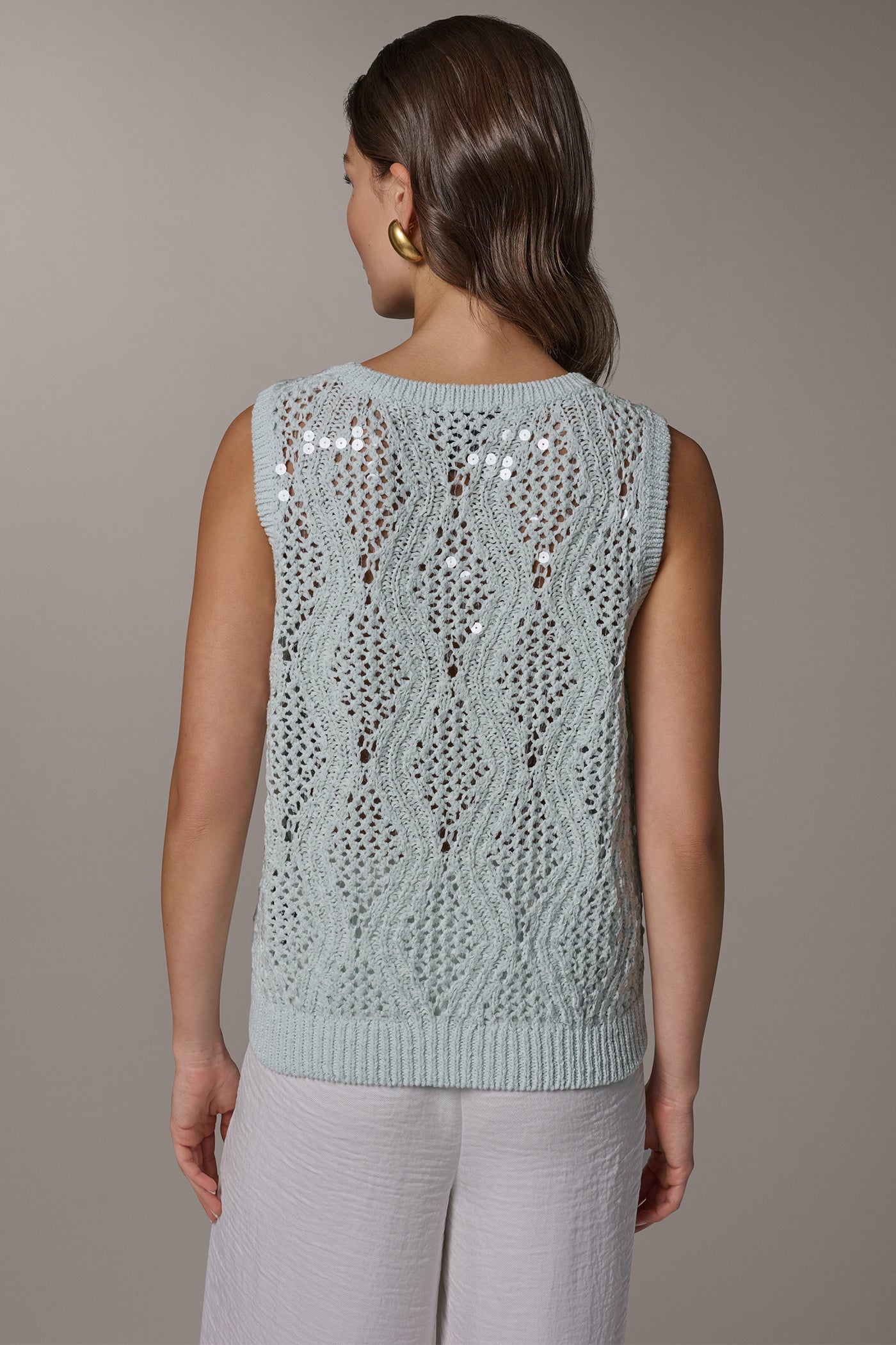 Donna Karan | SEQUIN OPEN-STITCH SHELL