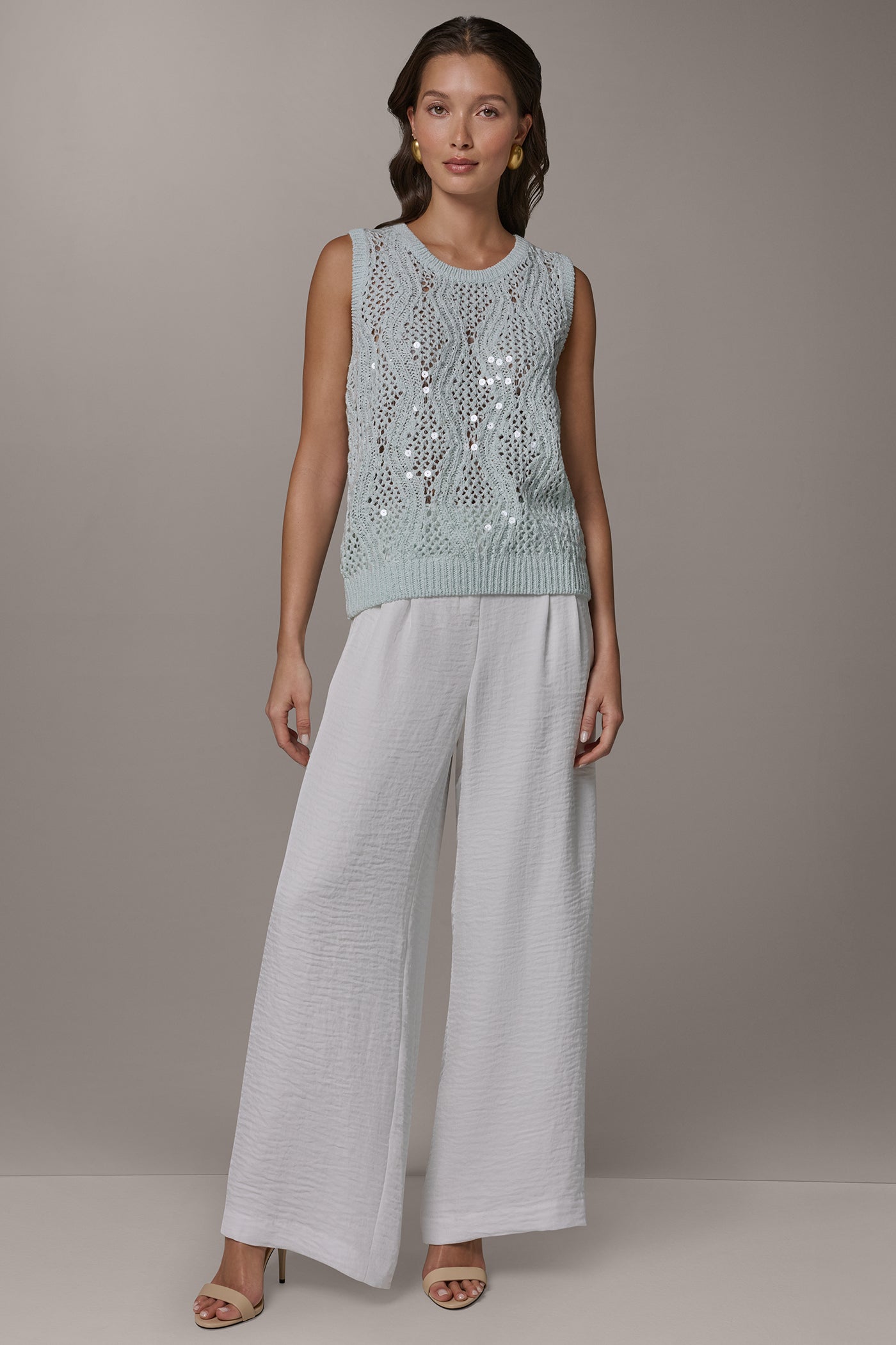Donna Karan | SEQUIN OPEN-STITCH SHELL