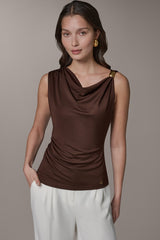 Donna Karan | SLEEVELESS COWL-NECK TOP
