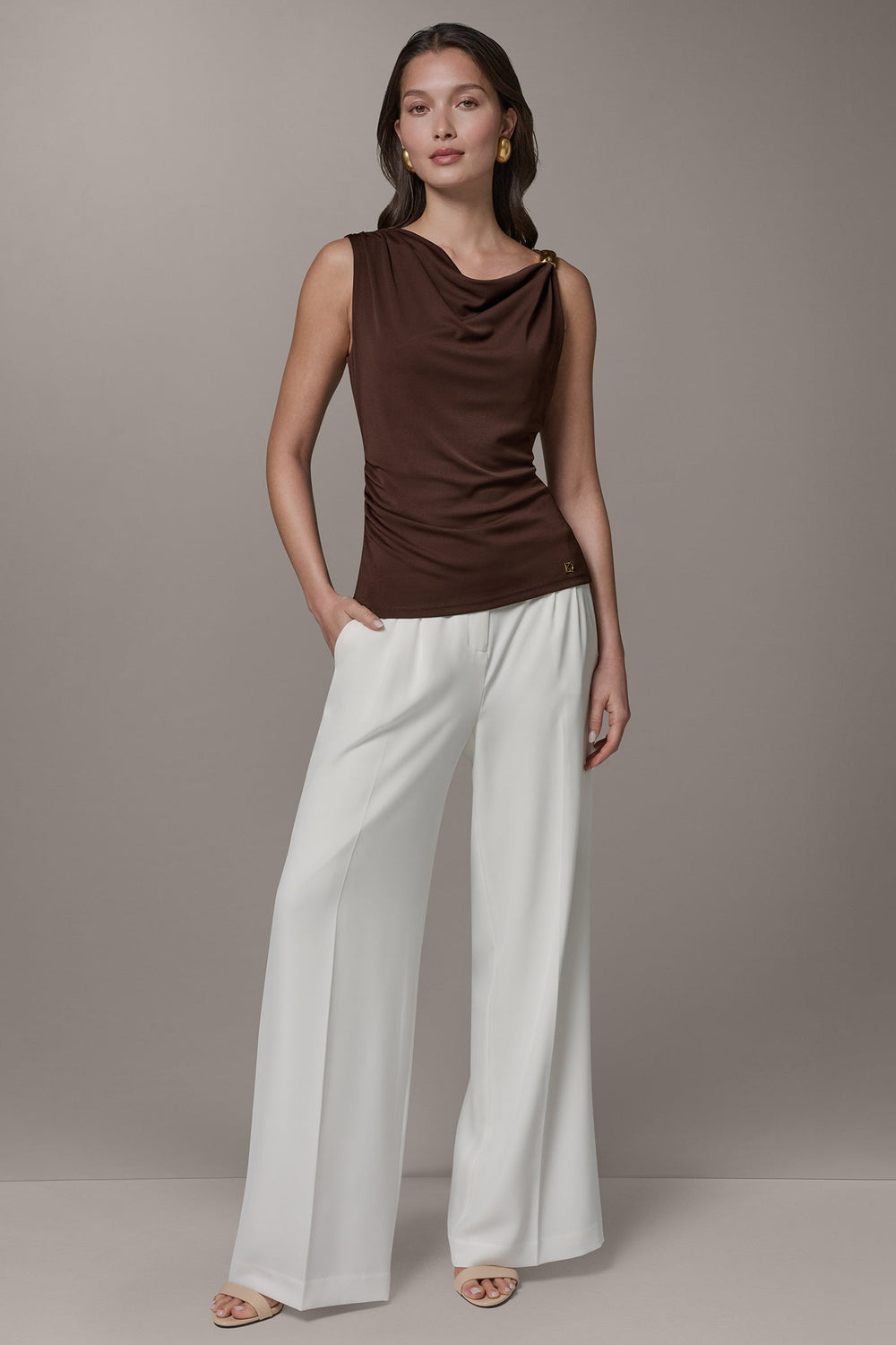 Donna Karan | SLEEVELESS COWL-NECK TOP