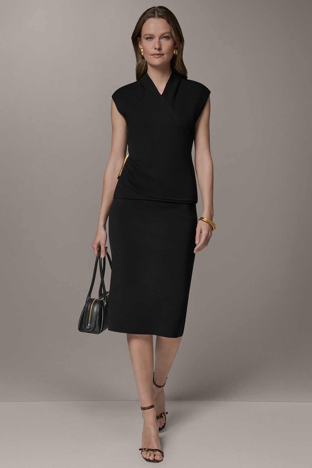 Donna Karan | V-NECK WRAP-EFFECT TOP