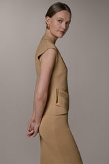Donna Karan | V-NECK WRAP-EFFECT TOP