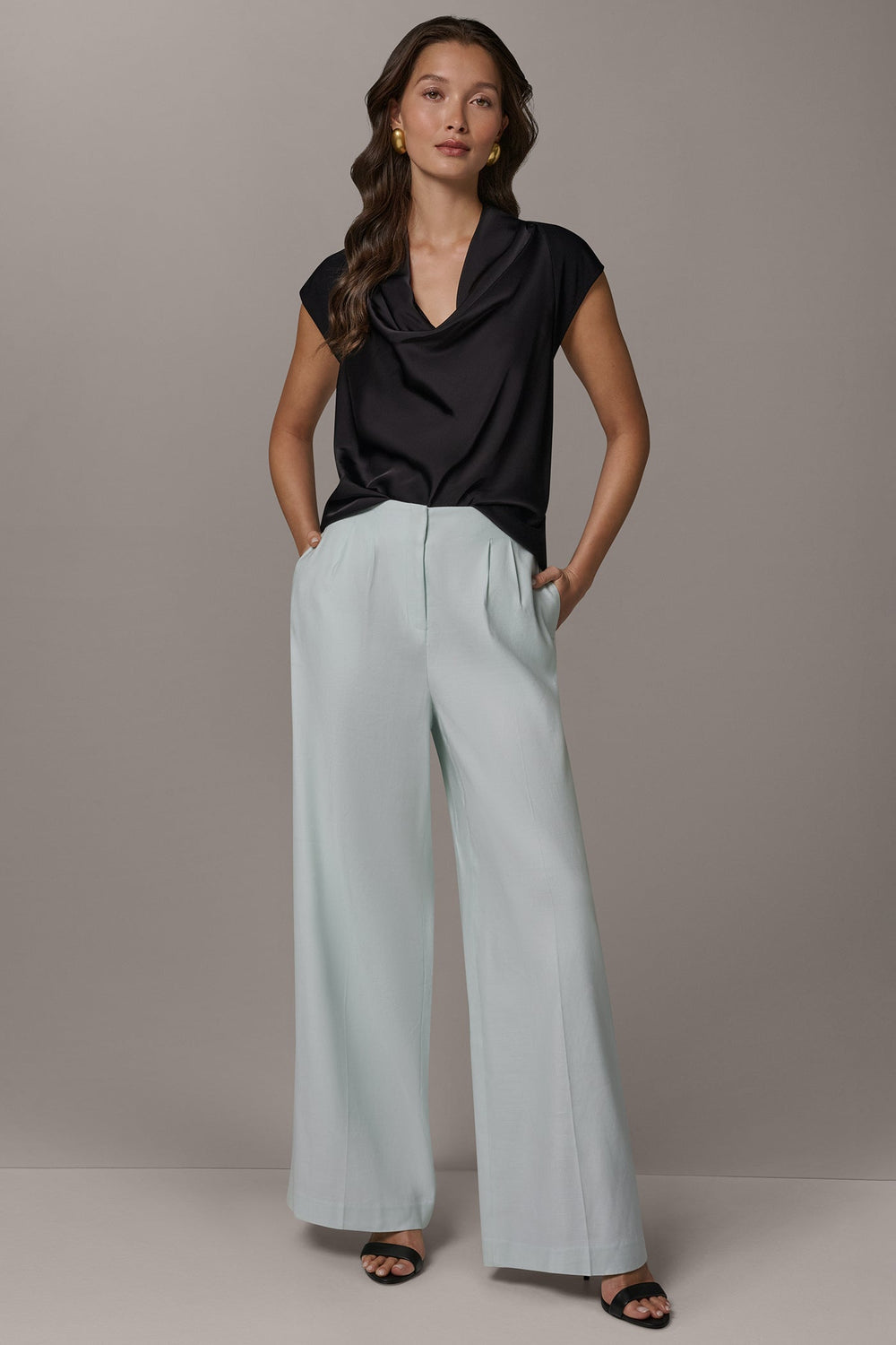 Donna Karan | EXTRA HIGH-RISE PLEATED WIDE-LEG PANT