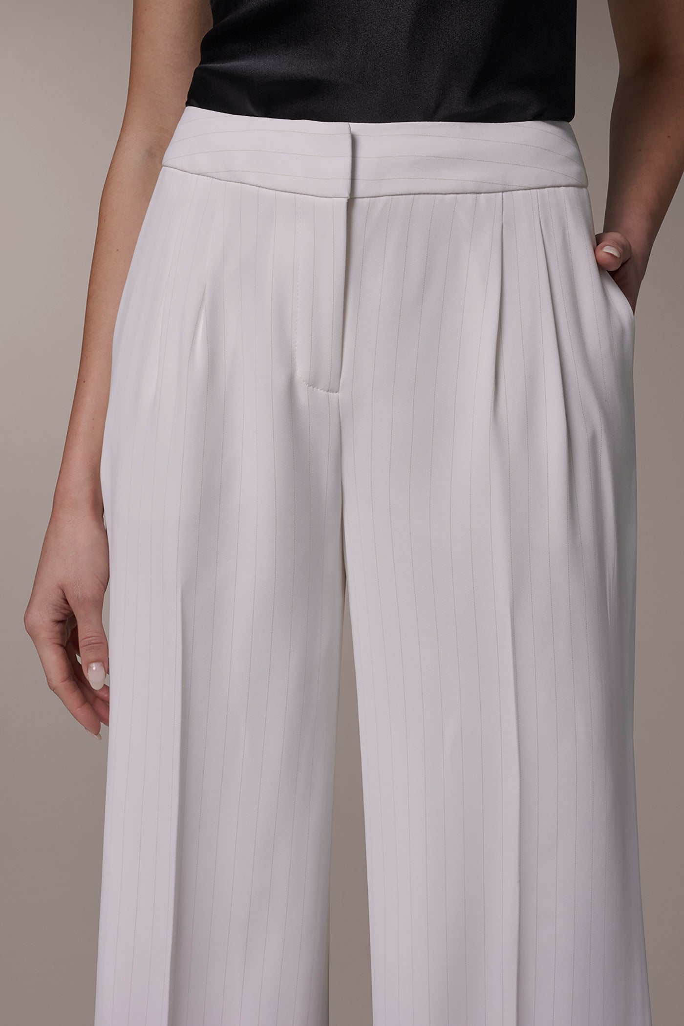 Donna Karan | MID-RISE PINSTRIPE WIDE-LEG SUIT PANT