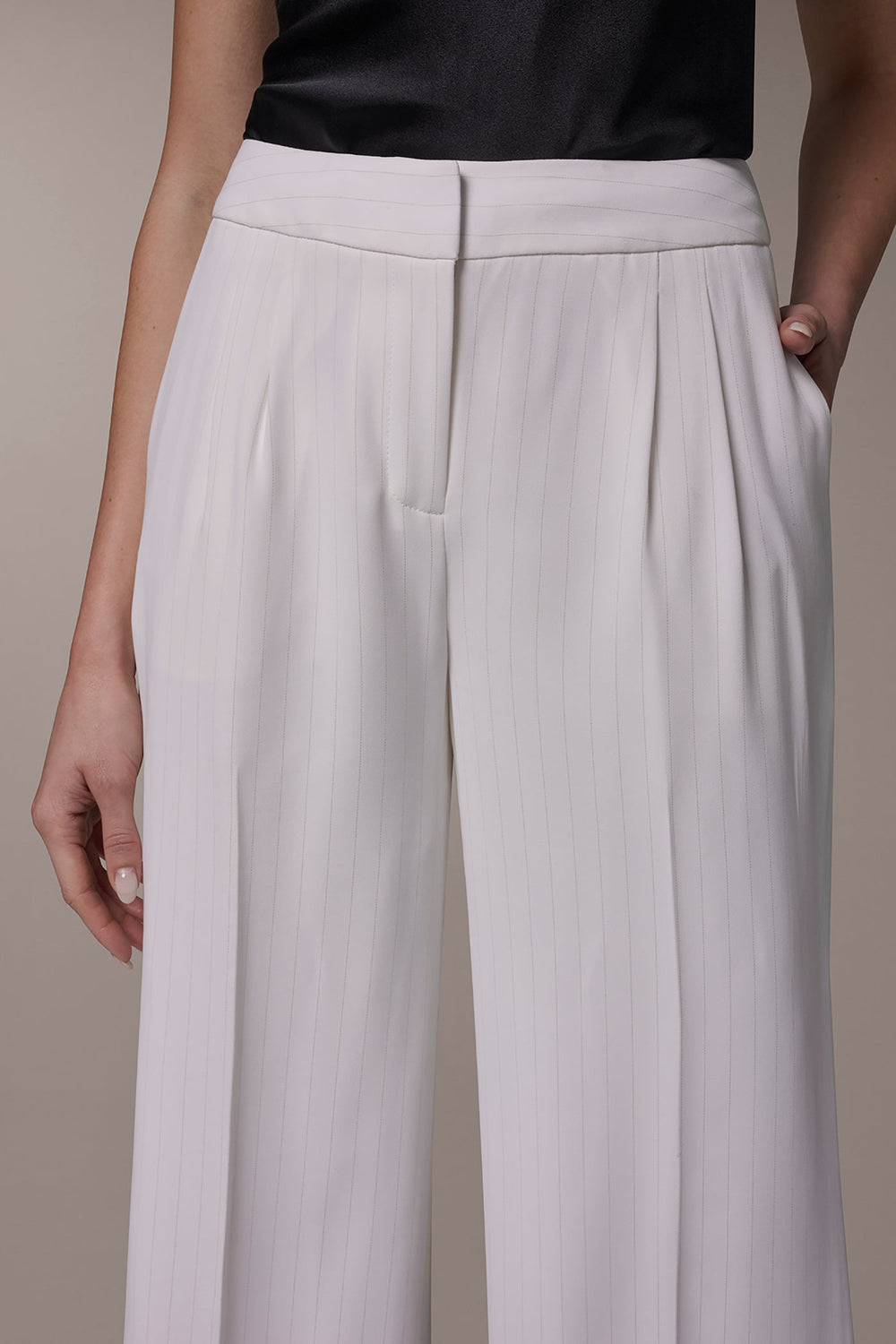 Donna Karan | MID-RISE PINSTRIPE WIDE-LEG SUIT PANT