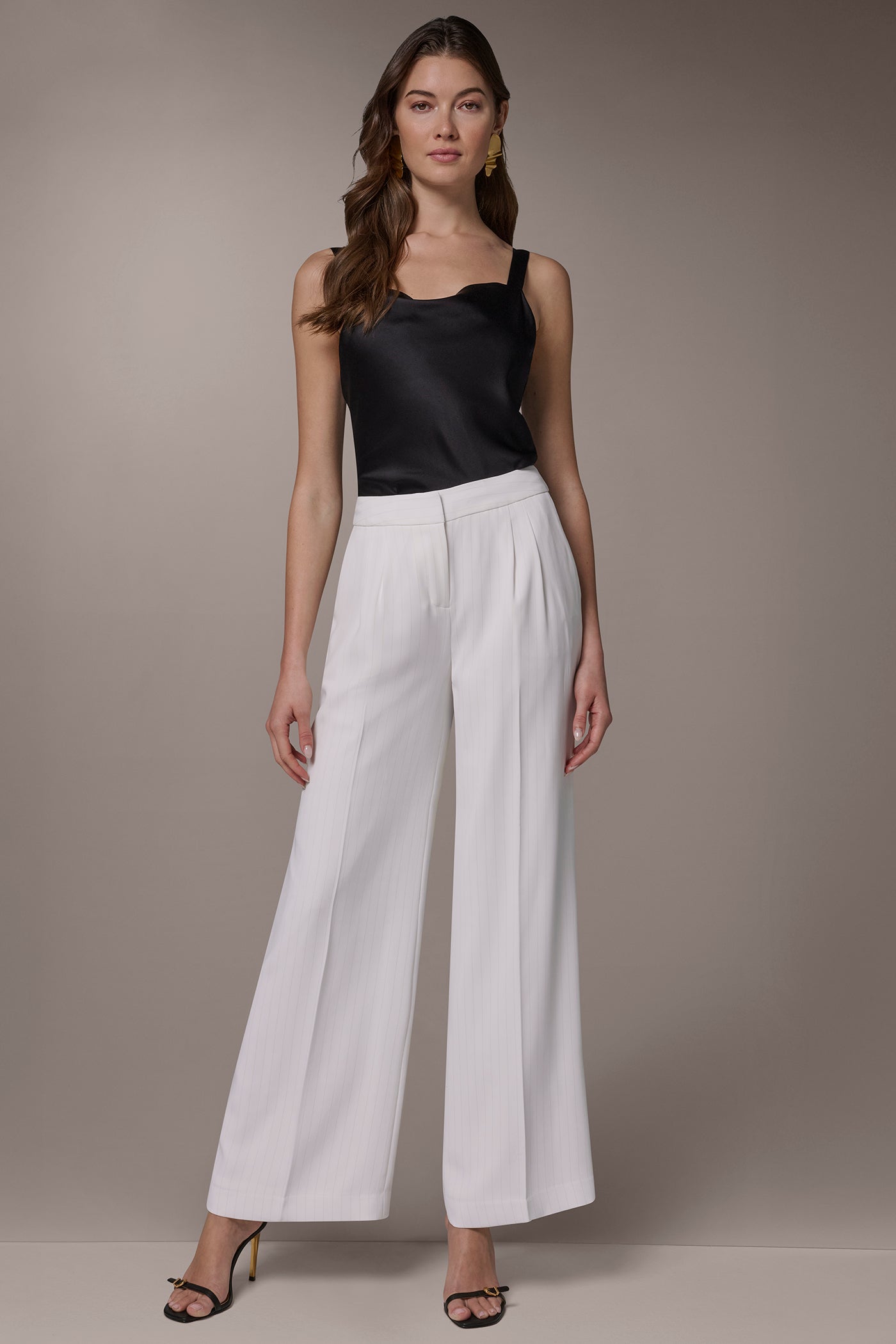 Donna Karan | MID-RISE PINSTRIPE WIDE-LEG SUIT PANT