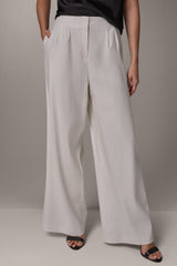 Donna Karan | EXTRA HIGH-RISE PLEATED WIDE-LEG PANT