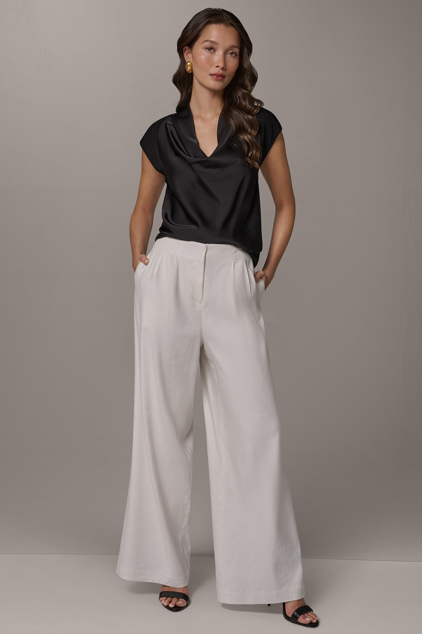Donna Karan | EXTRA HIGH-RISE PLEATED WIDE-LEG PANT