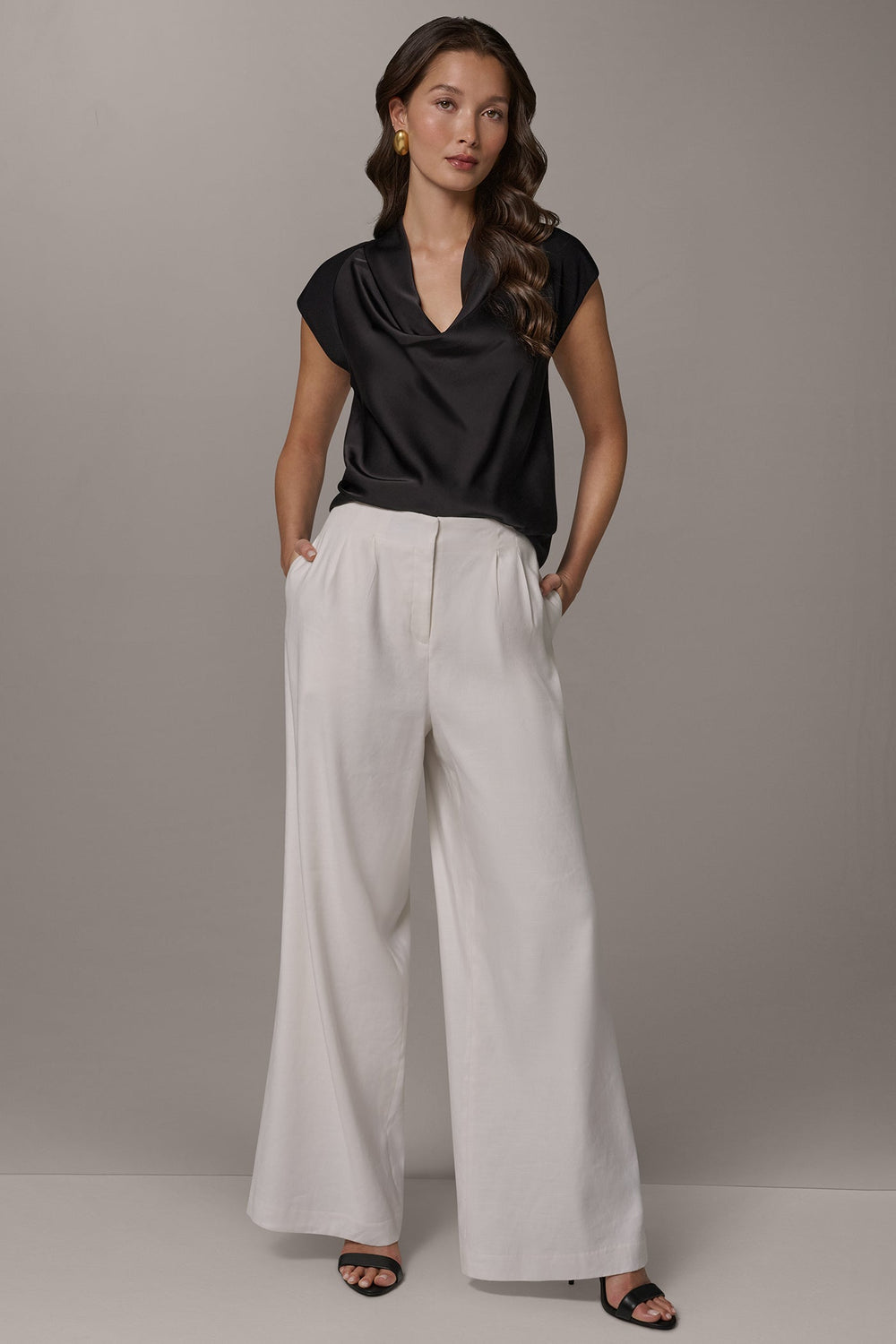Donna Karan | EXTRA HIGH-RISE PLEATED WIDE-LEG PANT