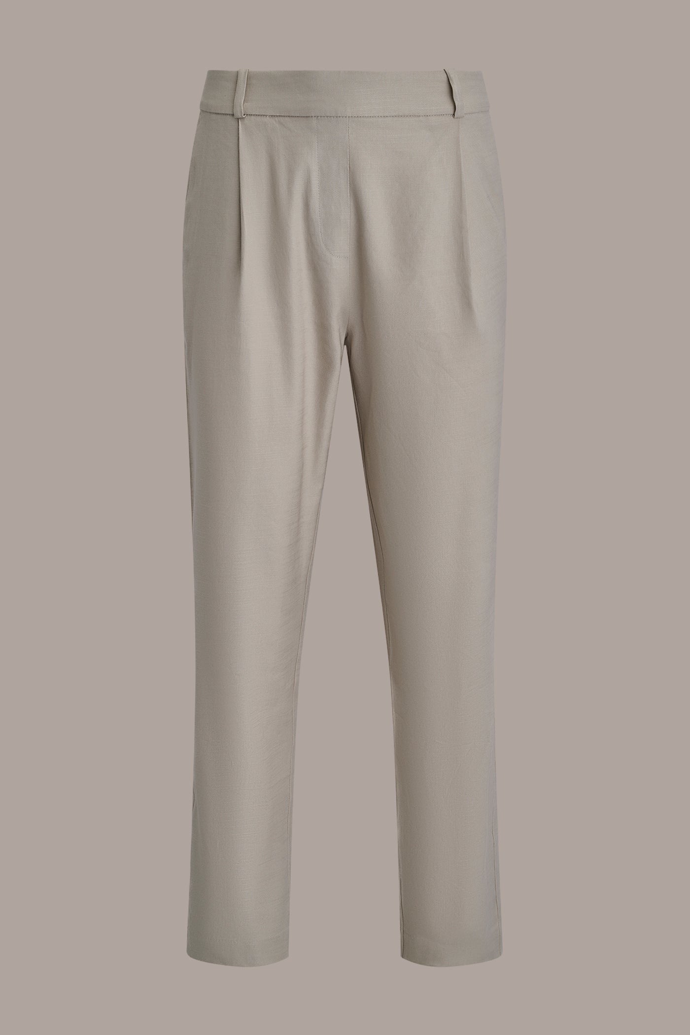 Donna Karan | LINEN-BLEND PLEATED STRAIGHT ANKLE PANT