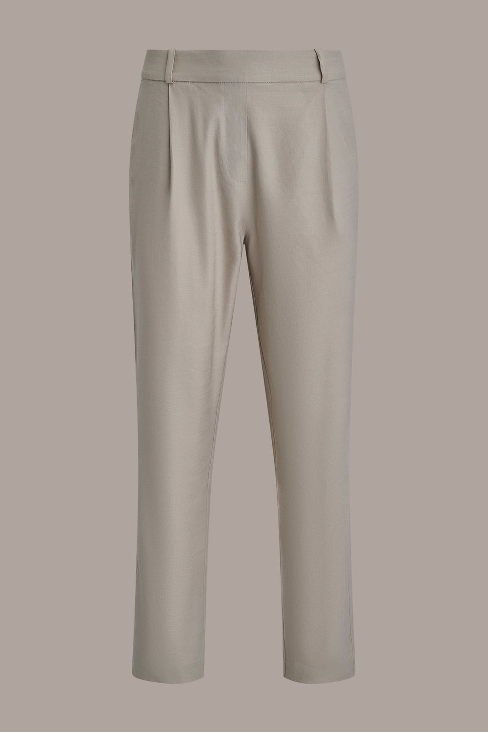 Donna Karan | LINEN-BLEND PLEATED STRAIGHT ANKLE PANT