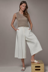 Donna Karan | EXTRA HIGH-RISE COTTON-SATEEN PLEATED WIDE-LEG PANT