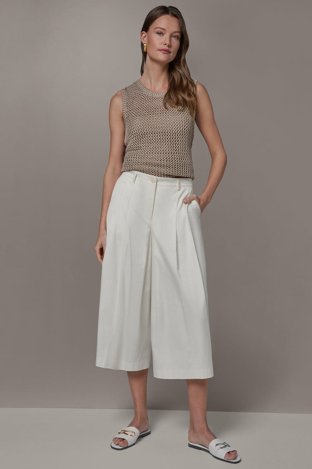 Donna Karan | EXTRA HIGH-RISE COTTON-SATEEN PLEATED WIDE-LEG PANT