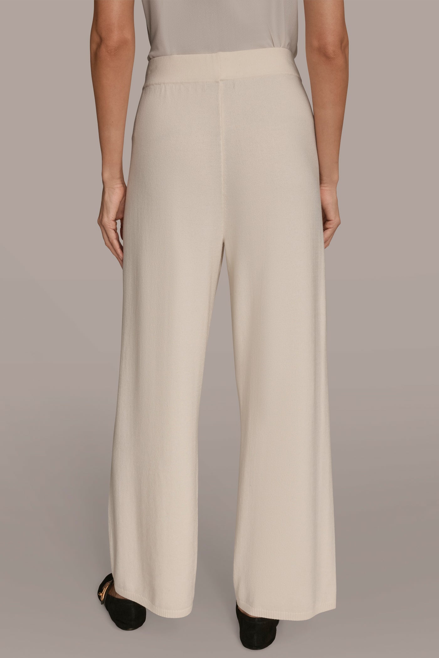 Donna Karan | HIGH-RISE WIDE-LEG SWEATER ANKLE PANT