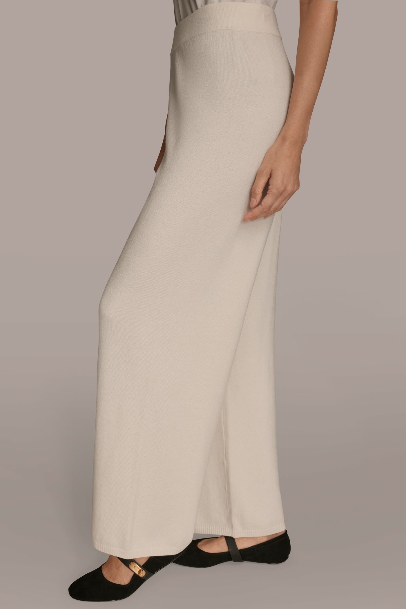 Donna Karan | HIGH-RISE WIDE-LEG SWEATER ANKLE PANT
