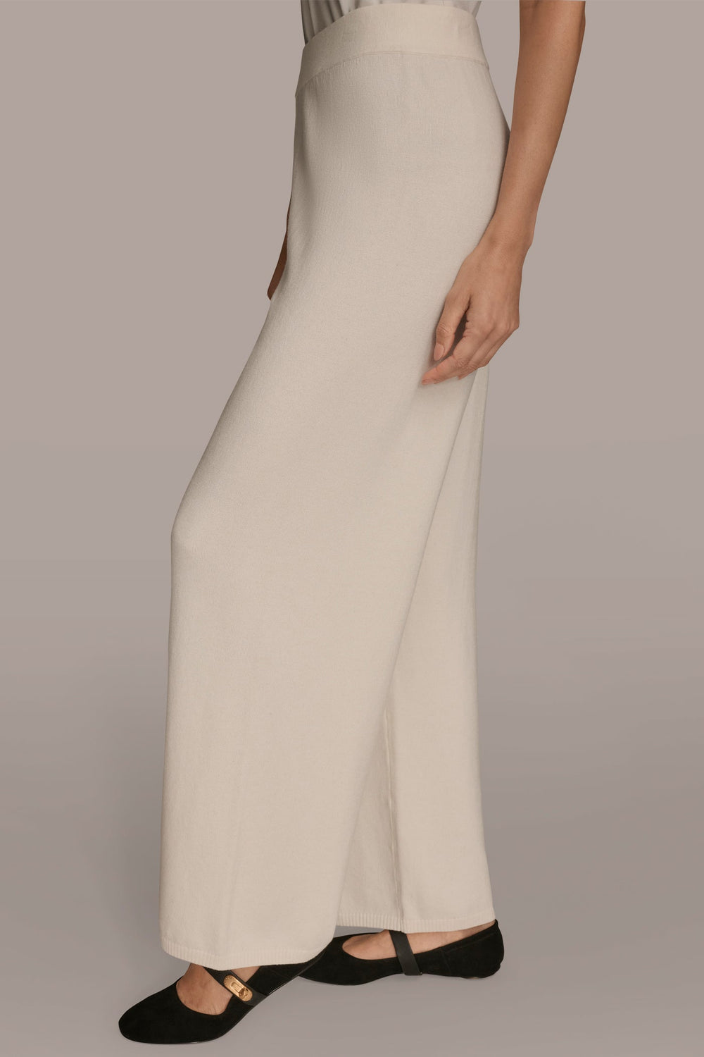 Donna Karan | HIGH-RISE WIDE-LEG SWEATER ANKLE PANT