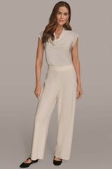 Donna Karan | HIGH-RISE WIDE-LEG SWEATER ANKLE PANT