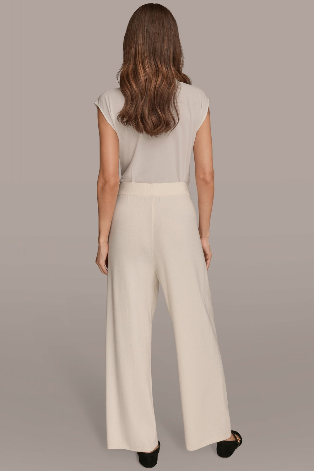 Donna Karan | HIGH-RISE WIDE-LEG SWEATER ANKLE PANT