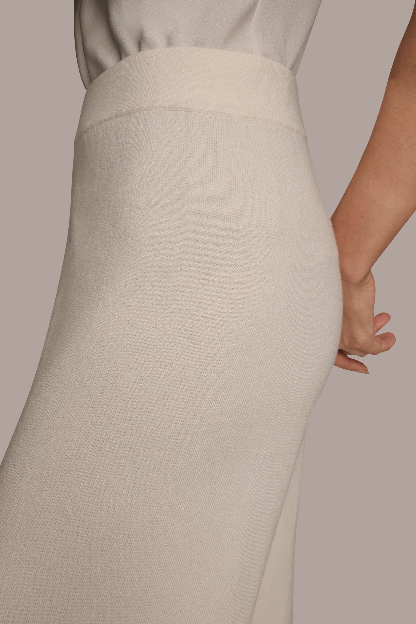 Donna Karan | HIGH-RISE WIDE-LEG SWEATER ANKLE PANT