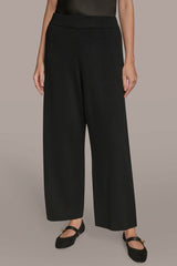 Donna Karan | HIGH-RISE WIDE-LEG SWEATER ANKLE PANT