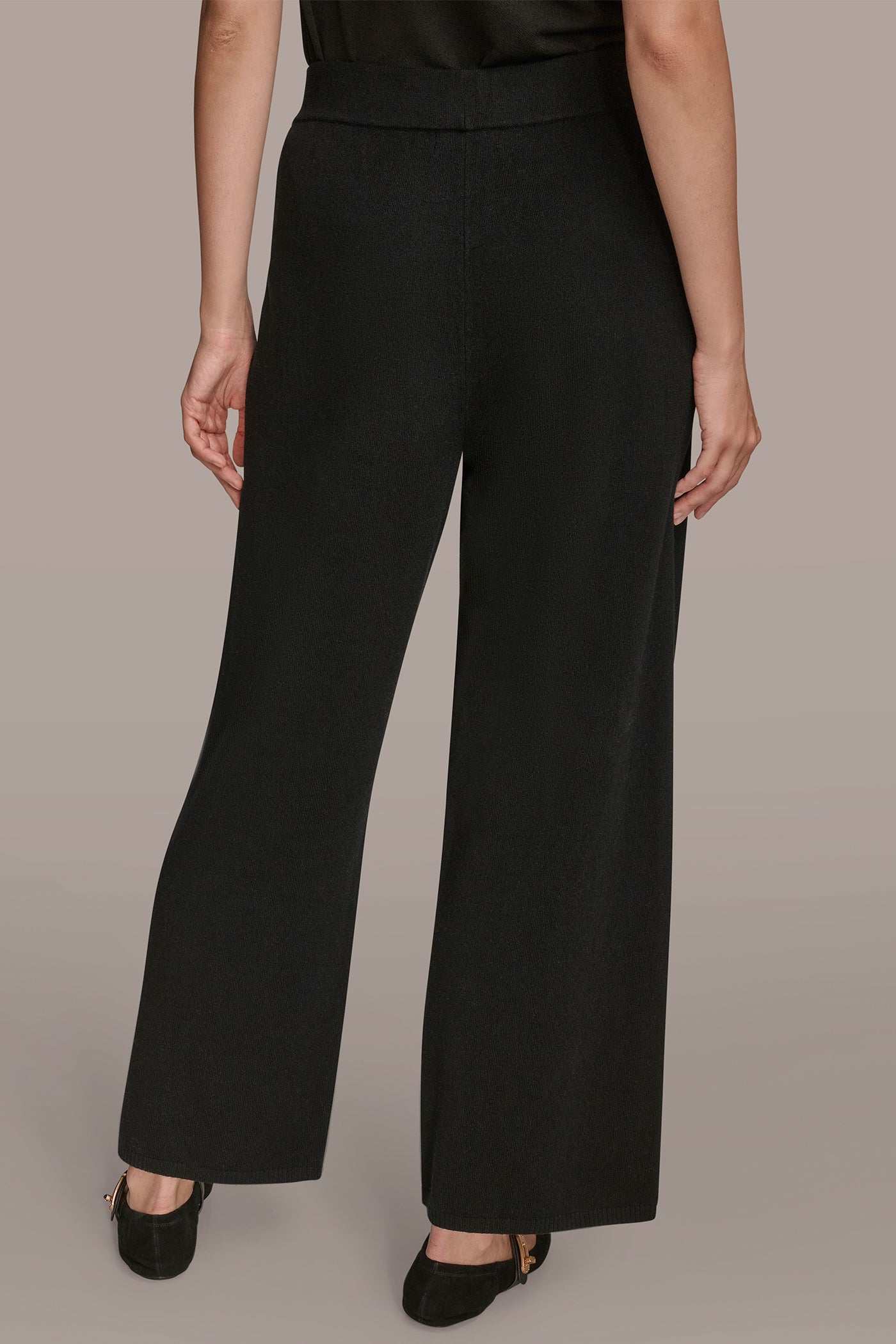 Donna Karan | HIGH-RISE WIDE-LEG SWEATER ANKLE PANT