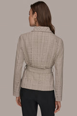 Donna Karan | PERFORATED WRAP JACKET WITH BELT