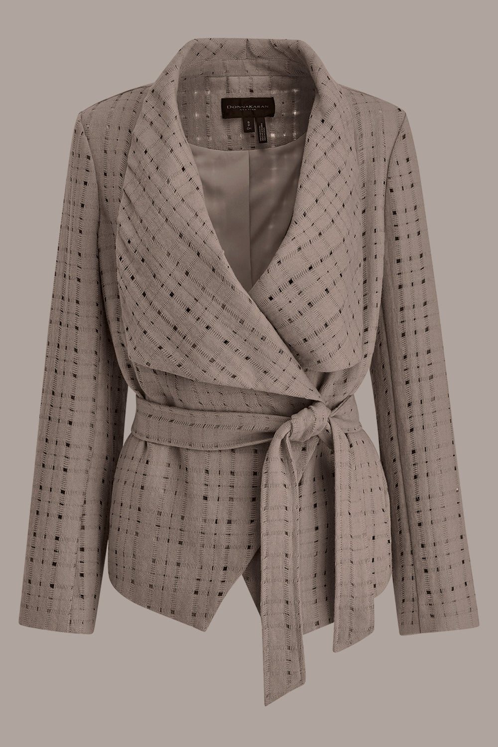 Donna Karan | PERFORATED WRAP JACKET WITH BELT