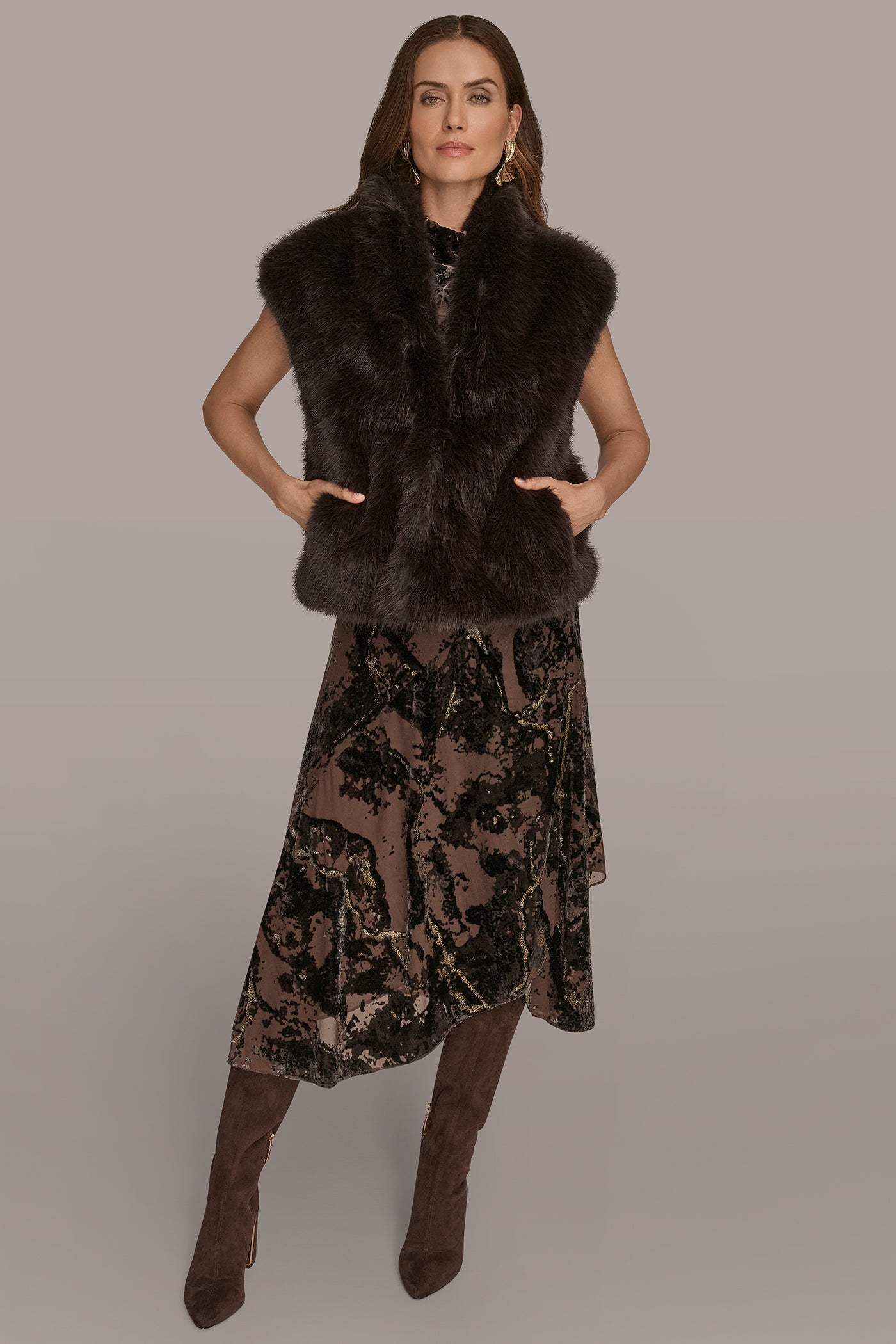 Donna Karan | FAUX FUR VEST