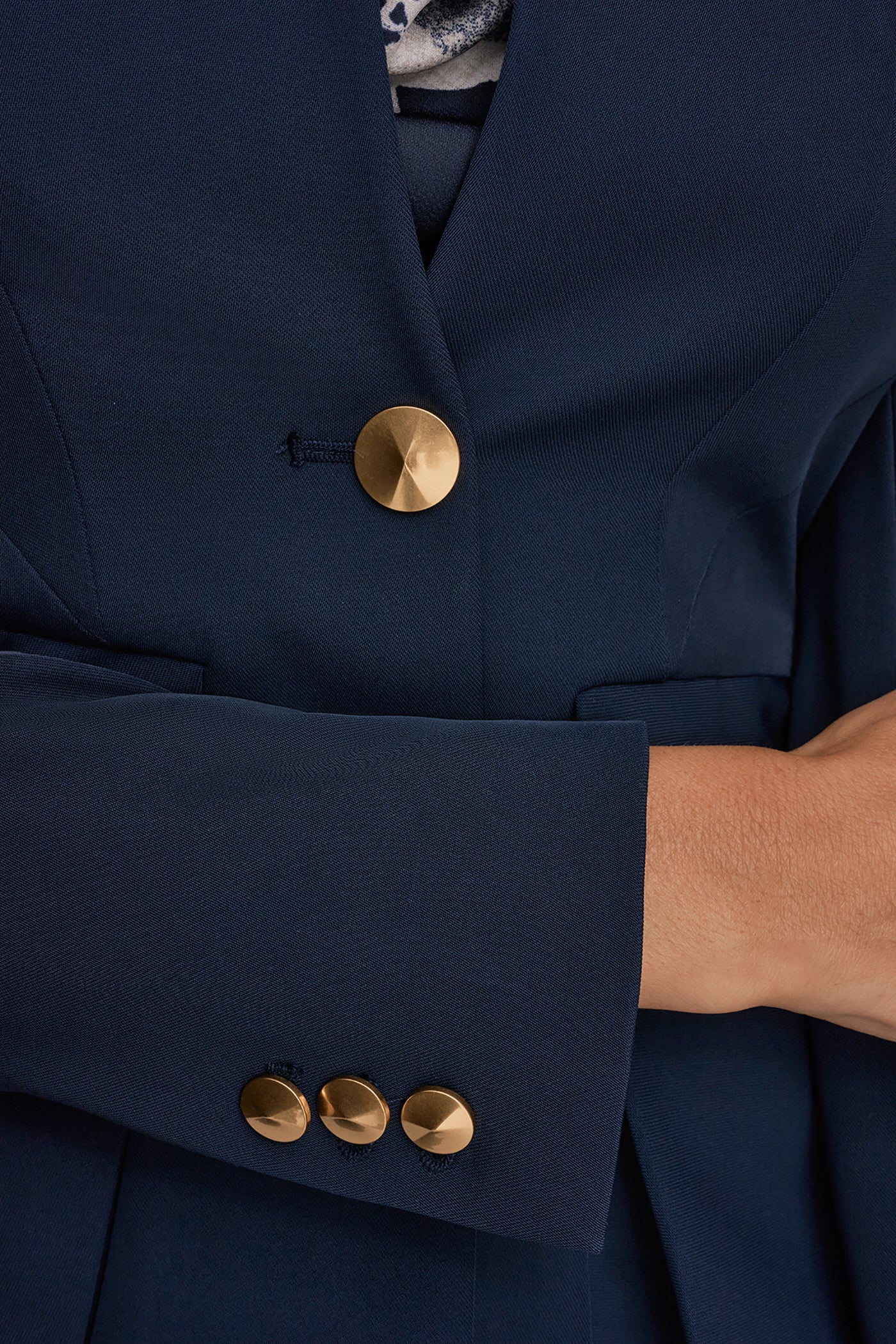 Donna Karan | COLLARLESS PLEATED PEPLUM BLAZER