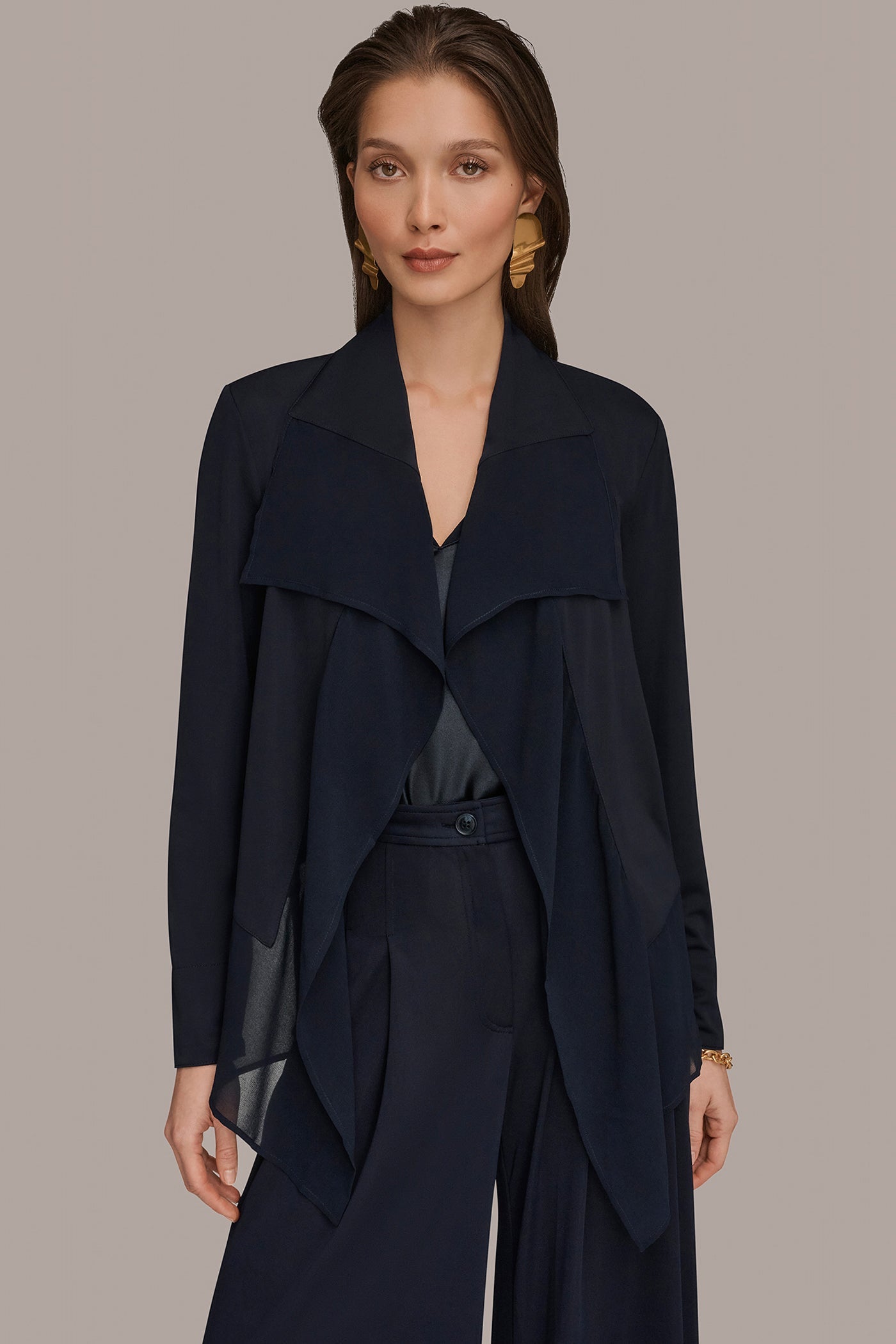 Donna Karan | RUFFLE-FRONT JACKET