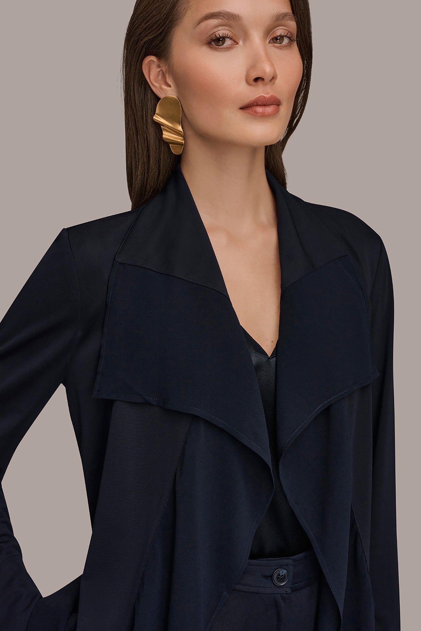 Donna Karan | RUFFLE-FRONT JACKET