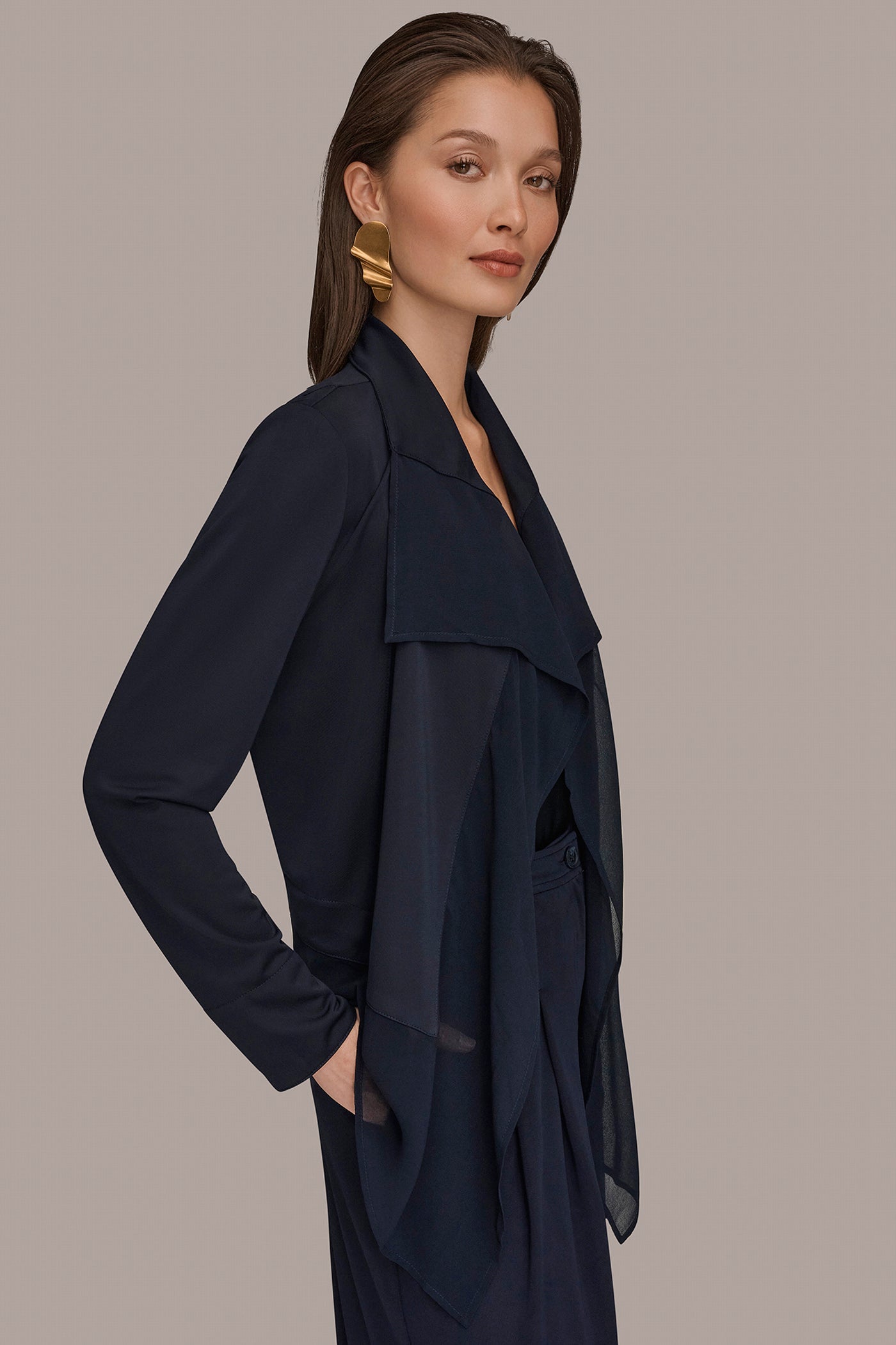 Donna Karan | RUFFLE-FRONT JACKET