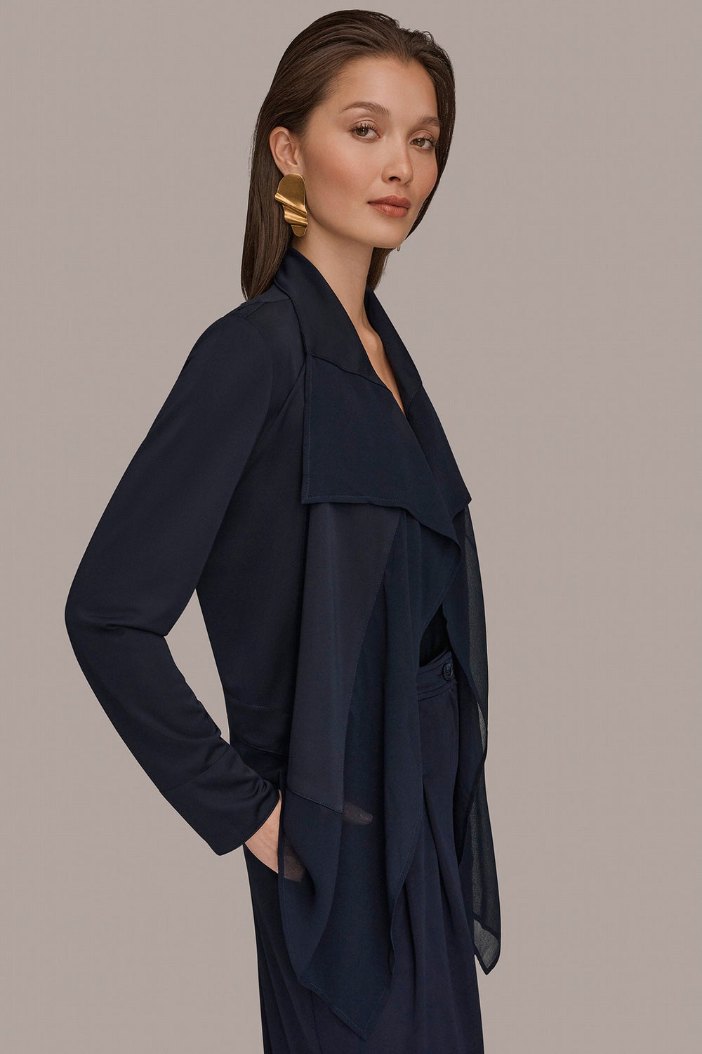 Donna Karan | RUFFLE-FRONT JACKET