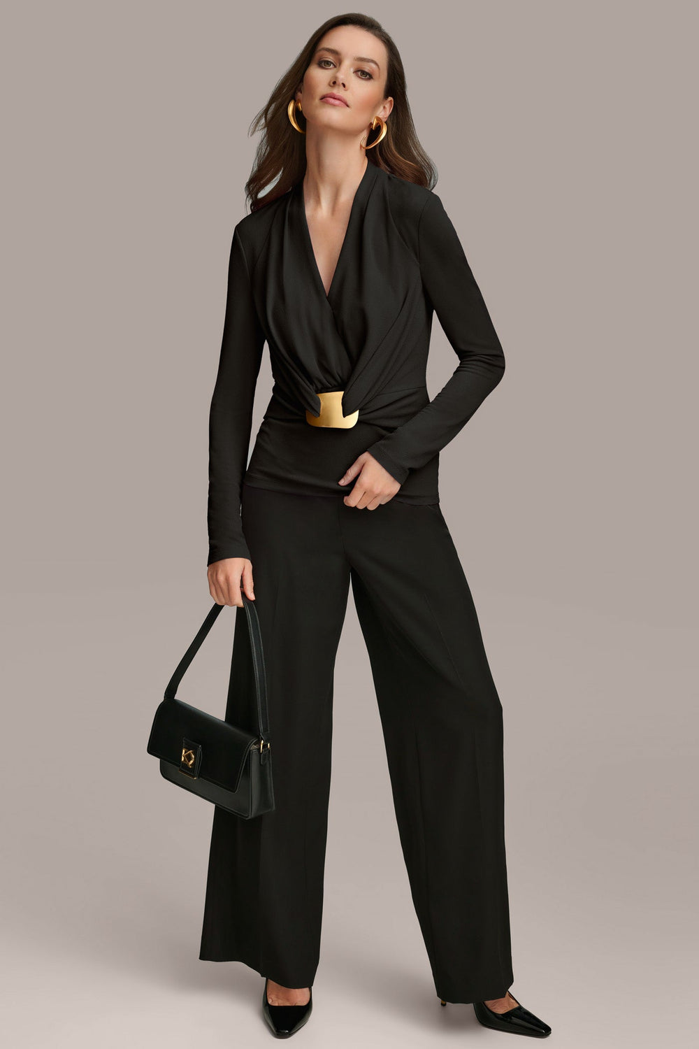 Donna Karan | FAUX WRAP WITH HARDWARE TOP