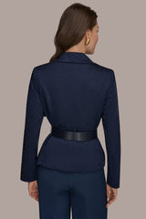 Donna Karan | CRINKLE JACQUARD CROPPED BLAZER
