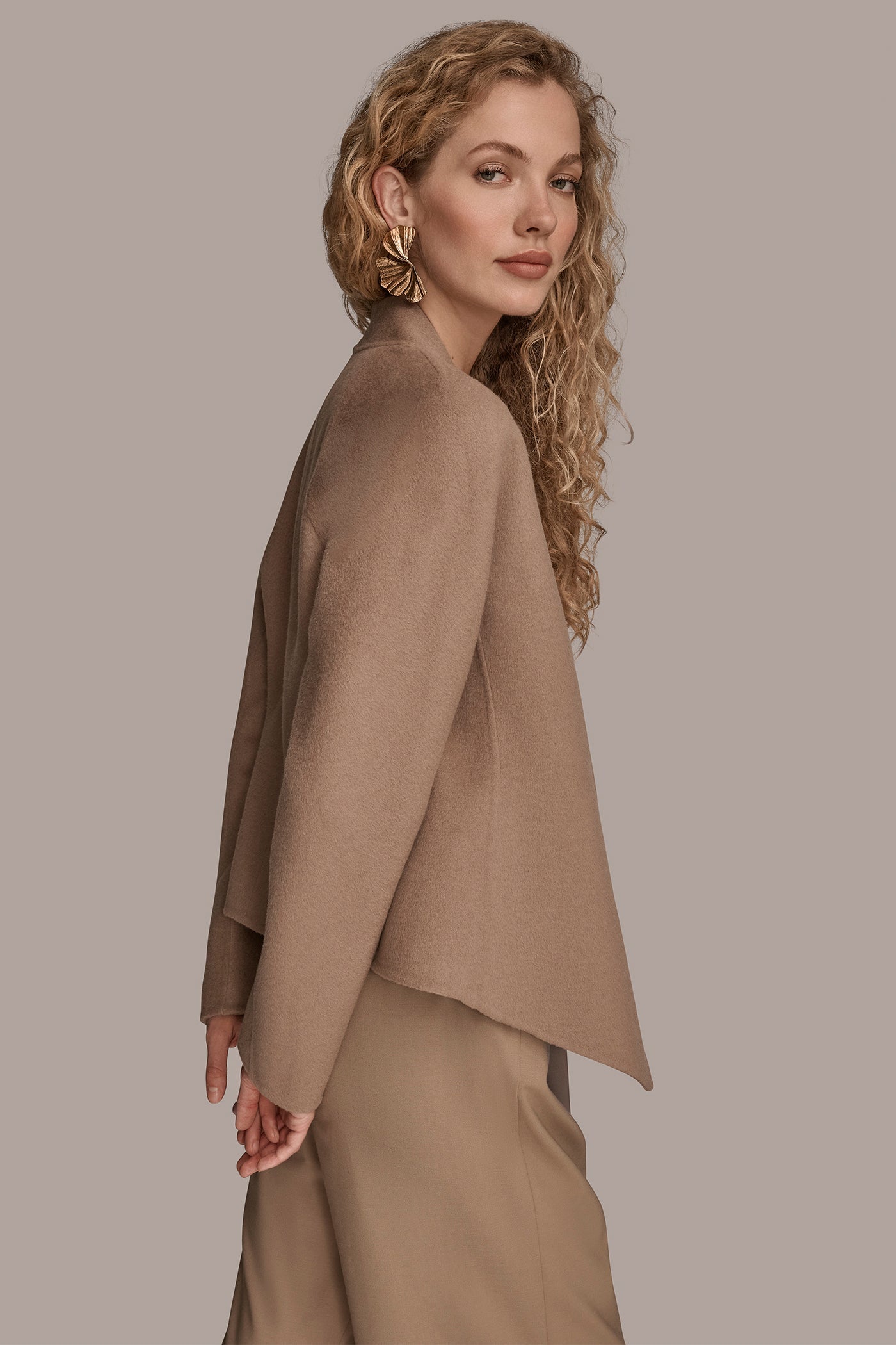 Donna Karan | COLLARLESS EMBELLISHED WRAP JACKET