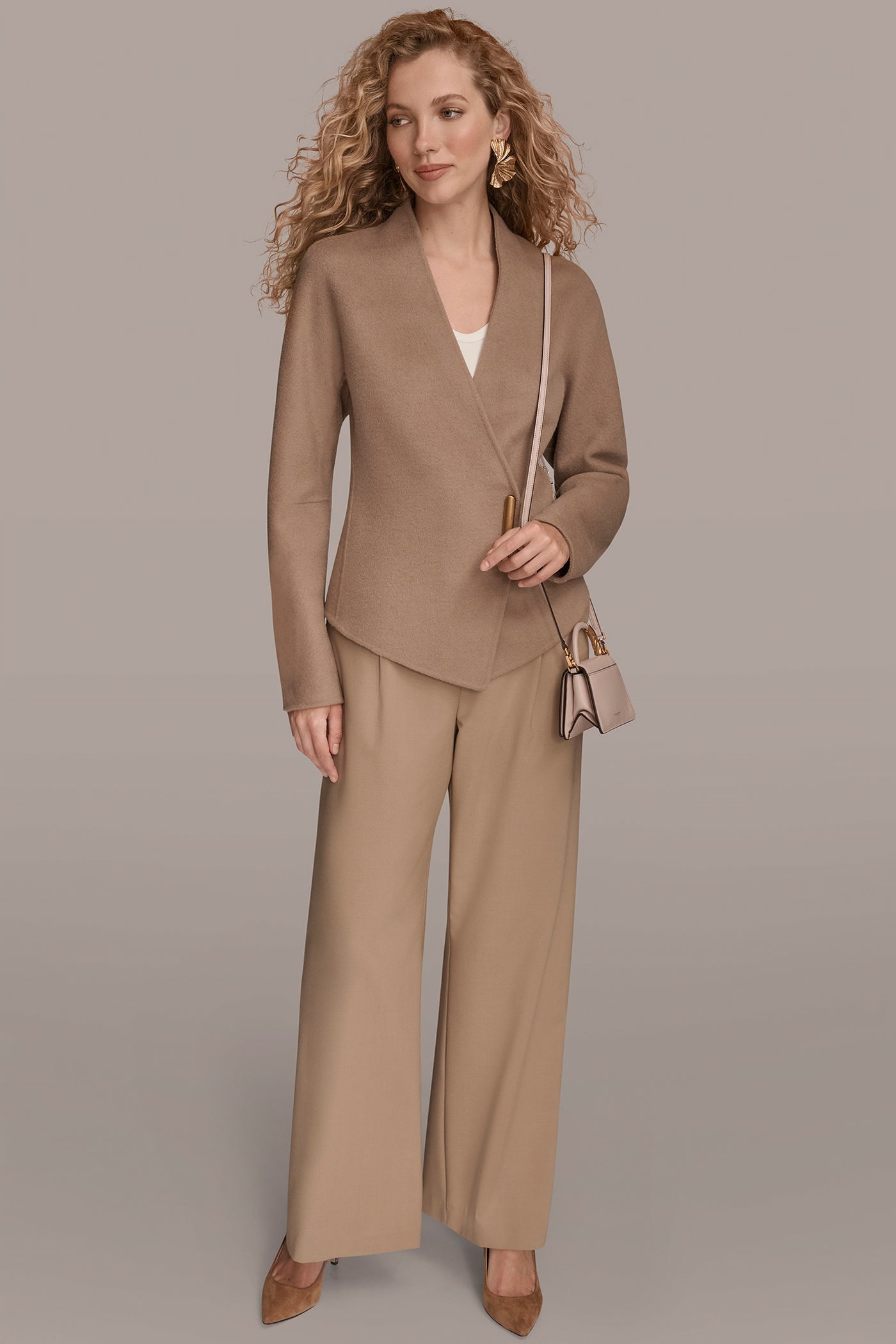 Donna Karan | COLLARLESS EMBELLISHED WRAP JACKET