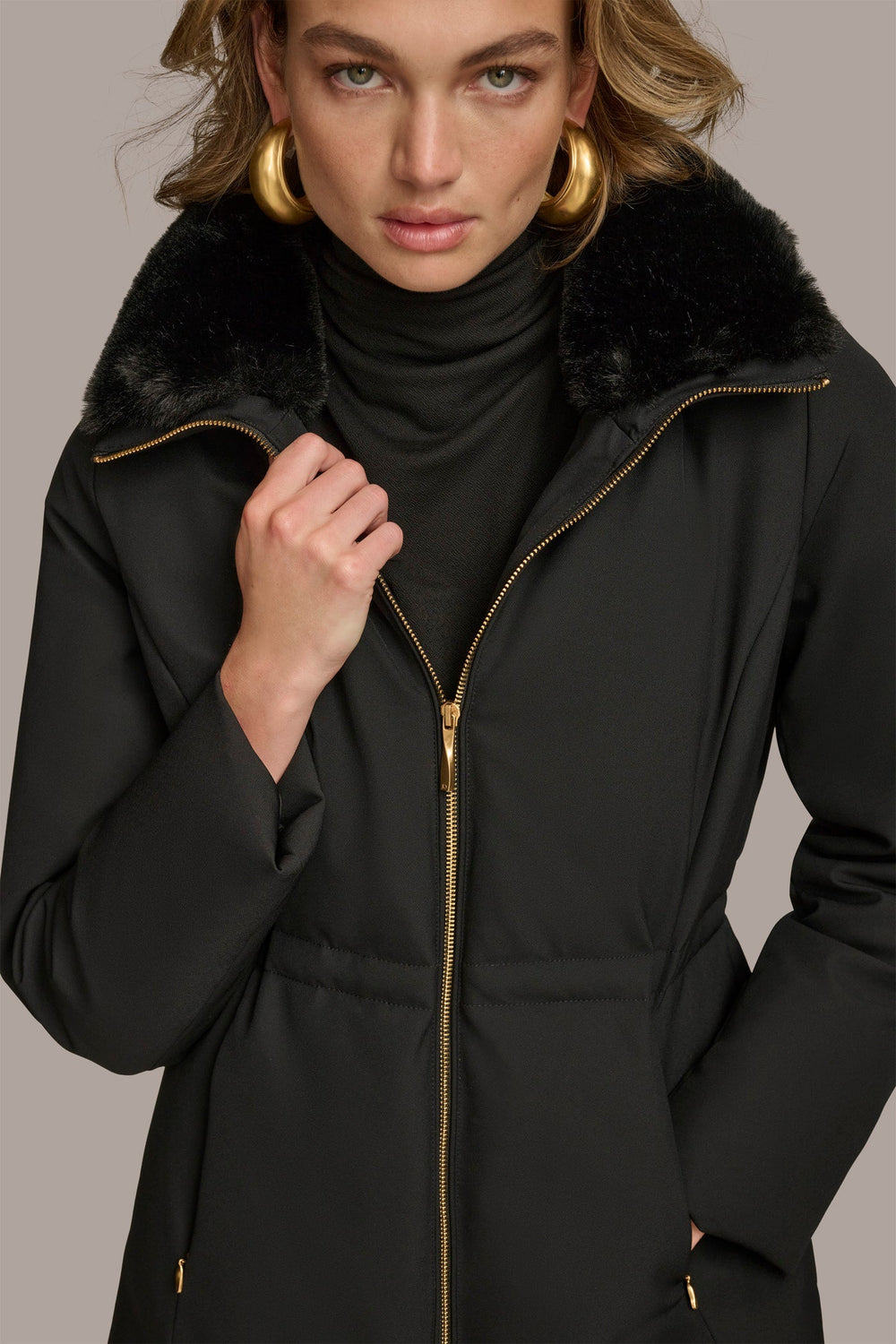 Donna Karan | FAUX FUR LINED PUFFER
