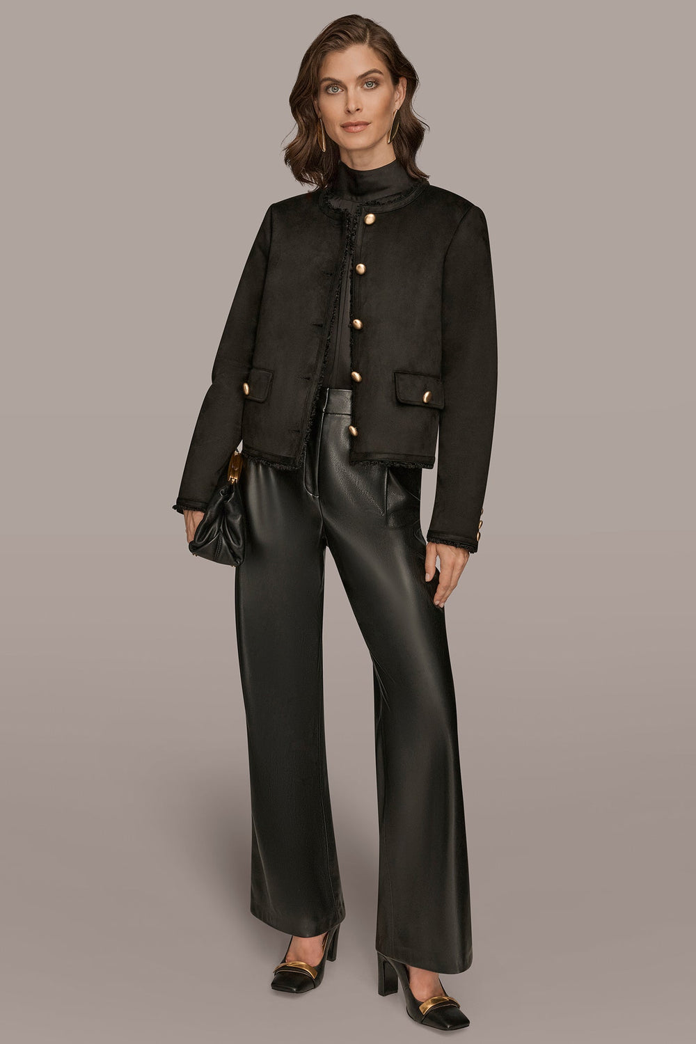 Donna Karan | FAUX-SHEARLING BOXY COAT