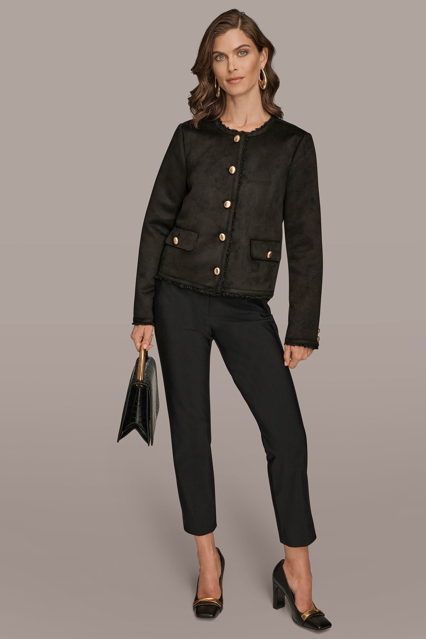 Donna Karan | FAUX-SHEARLING BOXY COAT