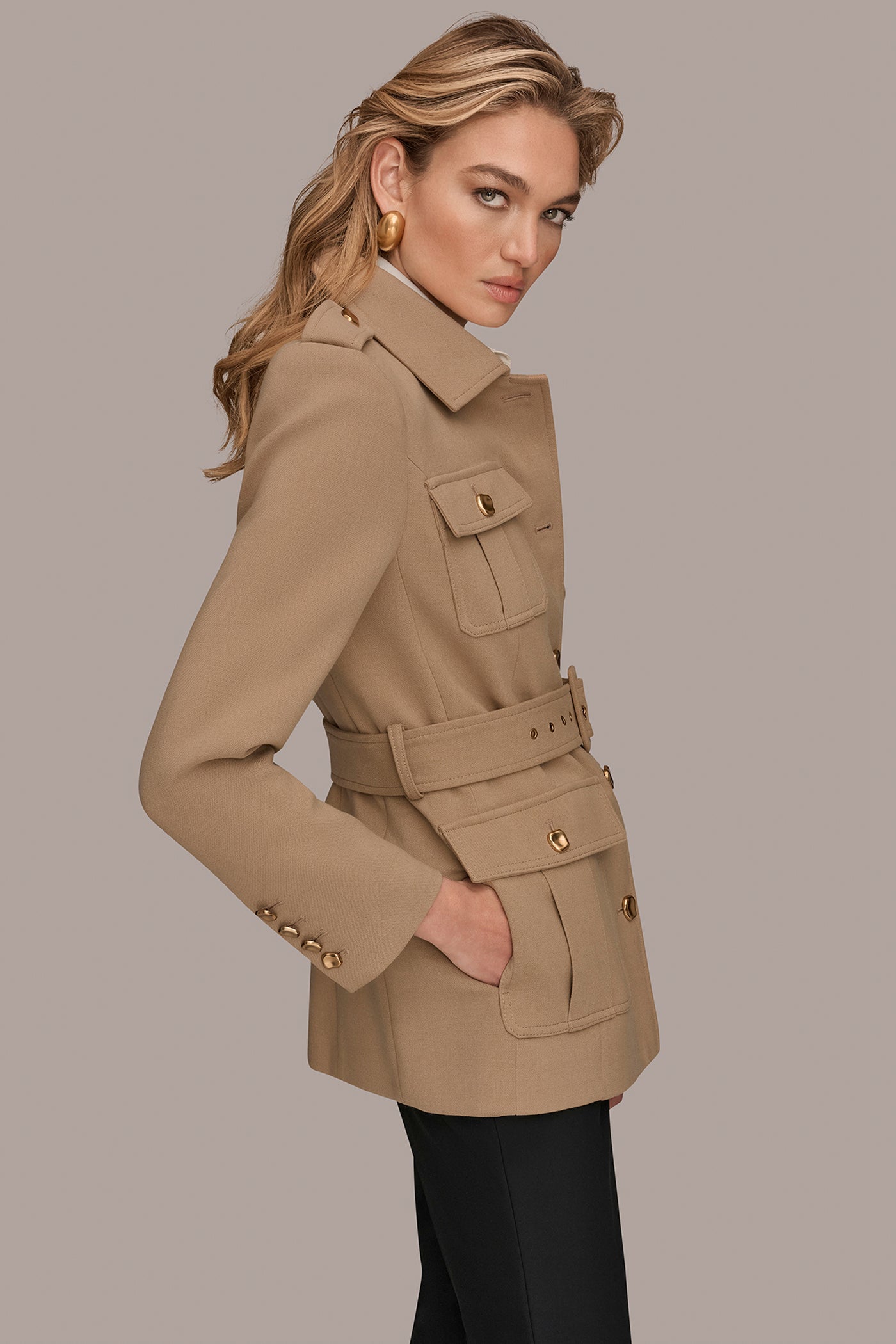 Donna Karan | BELTED MILITARY BLAZER