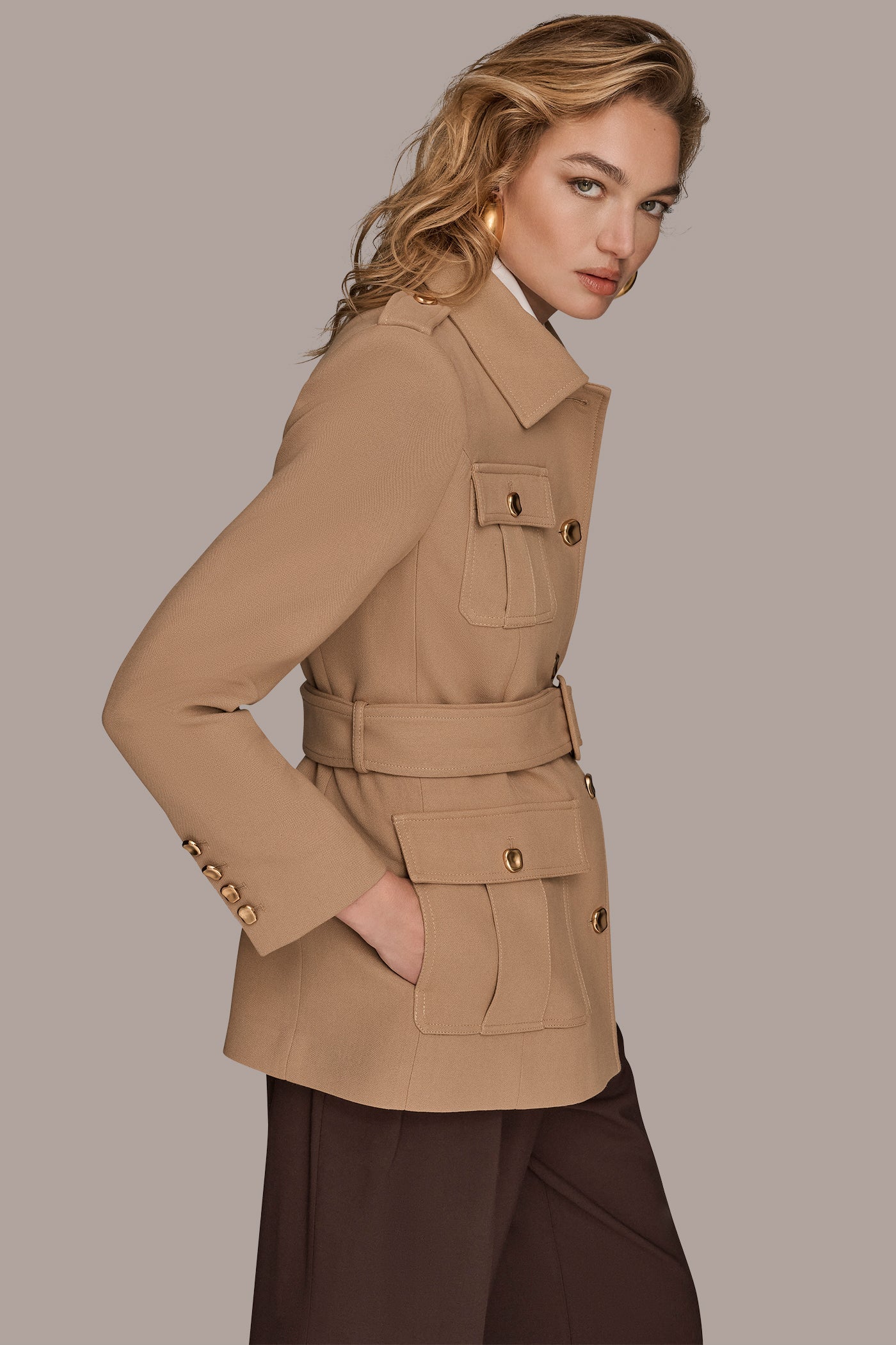 Donna Karan | BELTED MILITARY BLAZER