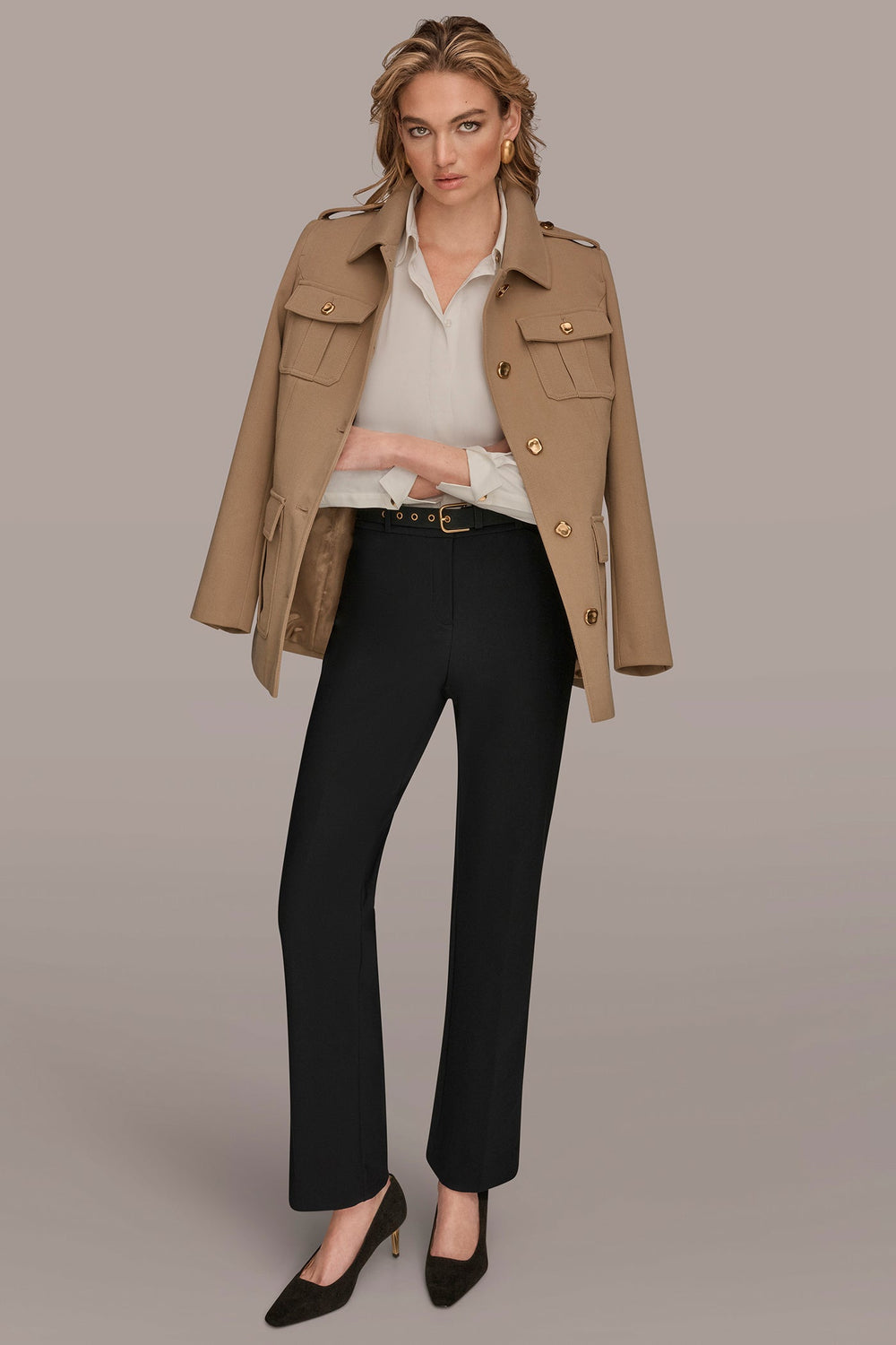 Donna Karan | BELTED MILITARY BLAZER