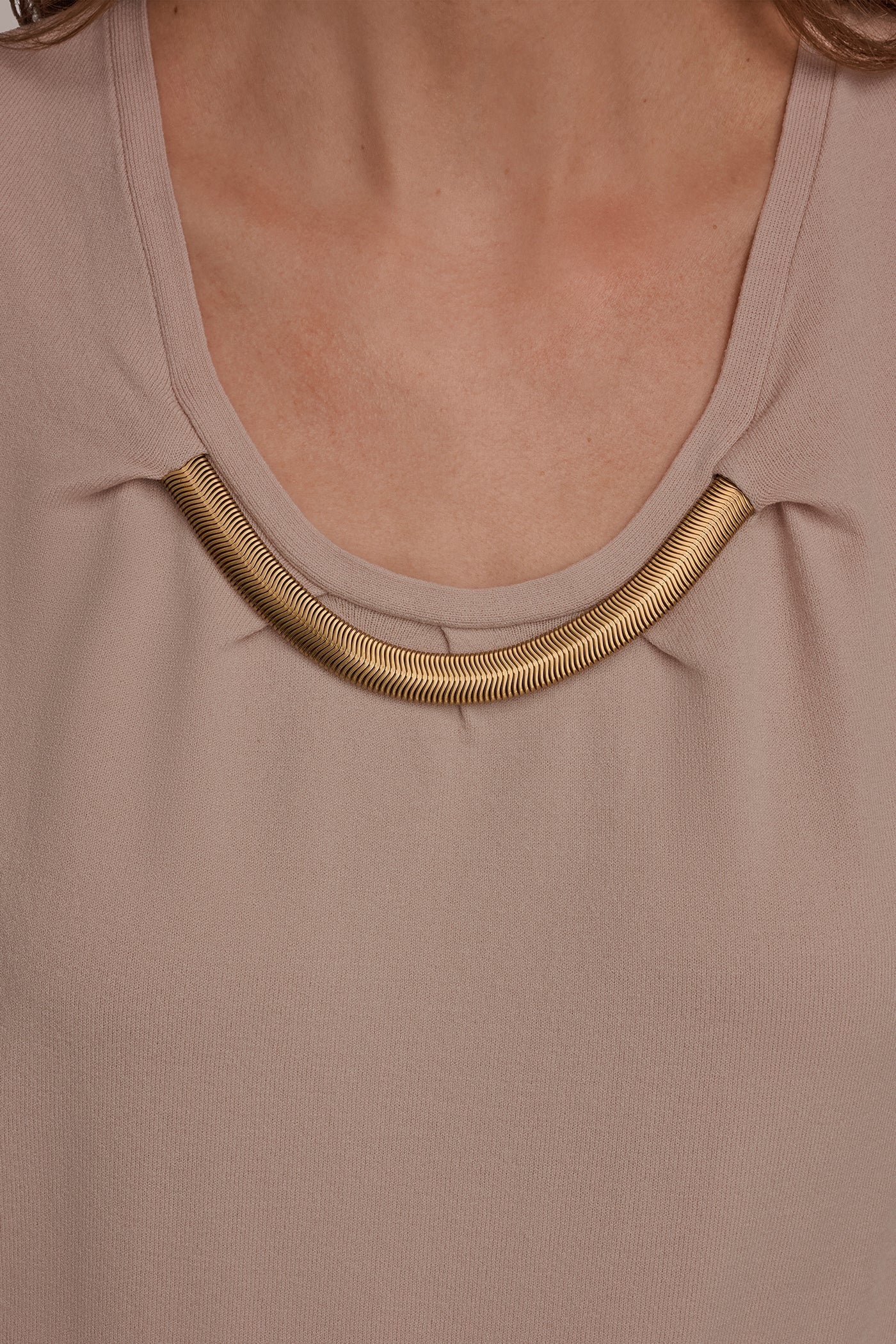 Donna Karan | CAP SLEEVE METALLIC TRIM SWEATER