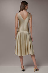 Donna Karan | SILK-CHARMEUSE MIDI A-LINE DRESS